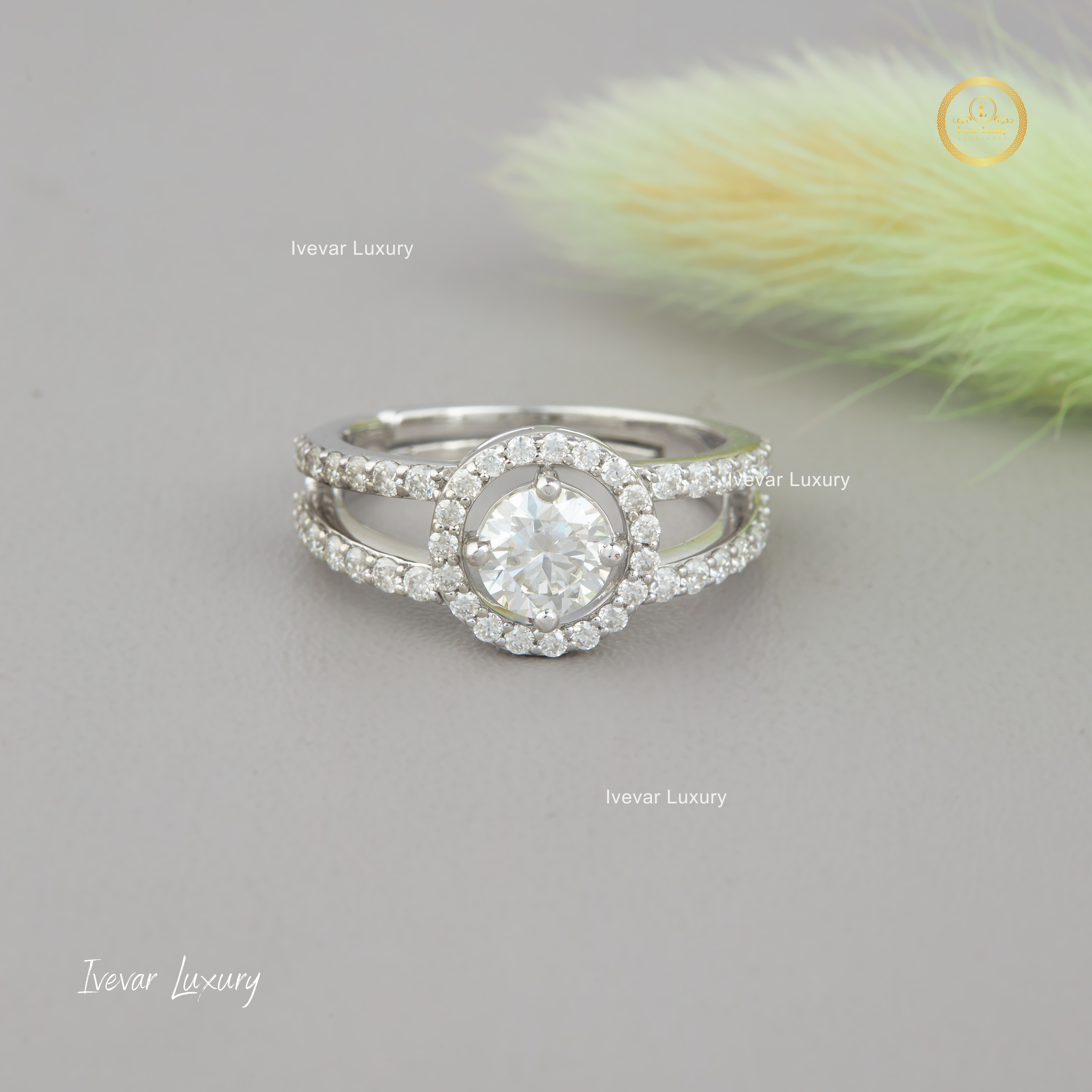 Ivevar 925 Silver Brilliant Moissanite Diamond Ring For Women
