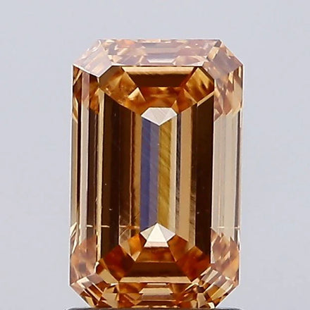 1.69 Ct Emerald Cut Fancy Light Brown Moissanite - VS2 Clarity