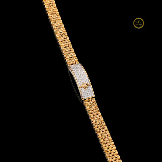 Round Cut Lab Grown Diamond Pave Brick Link Bracelet - view 3