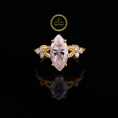 Marquise Cut Vintage Lab Diamond Bridal Ring
