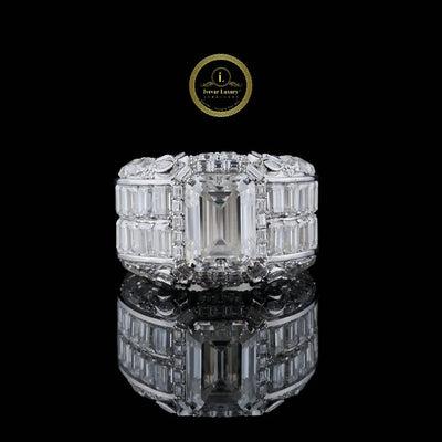 4 CT Emerald Cut Lab Grown Diamond Statement Ring