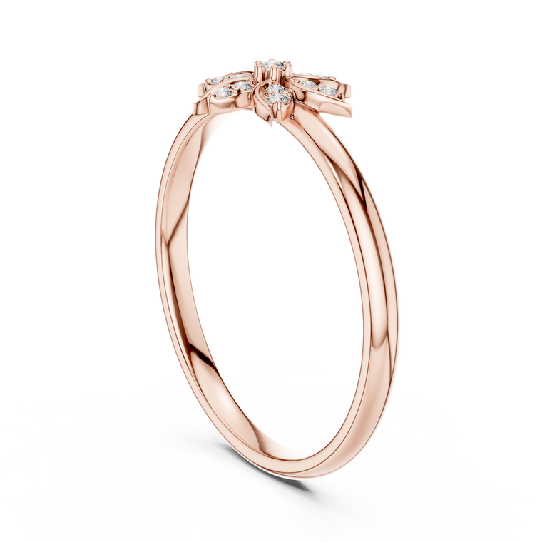 Nature Inspired Round Moissanite Flower Ring - view 2