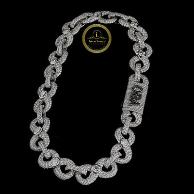 Hip Hop Moissanite Repeating Pattern Statement Chain Set