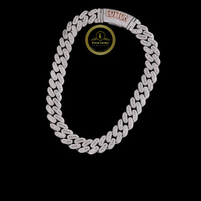 Custom COTTON Alphabet Clasp Pave Lab Diamond Capsule Link Chain