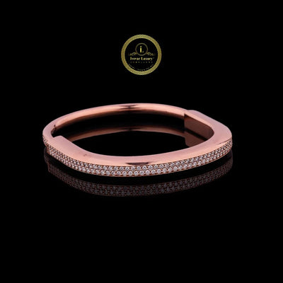 Minimalist Pave Lab Grown Diamond Hinged Bracelet