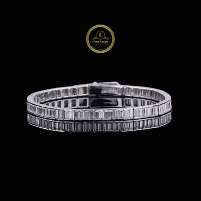 Emerald Cut Channel Set Lab Grown Diamond Tennis Bracelet