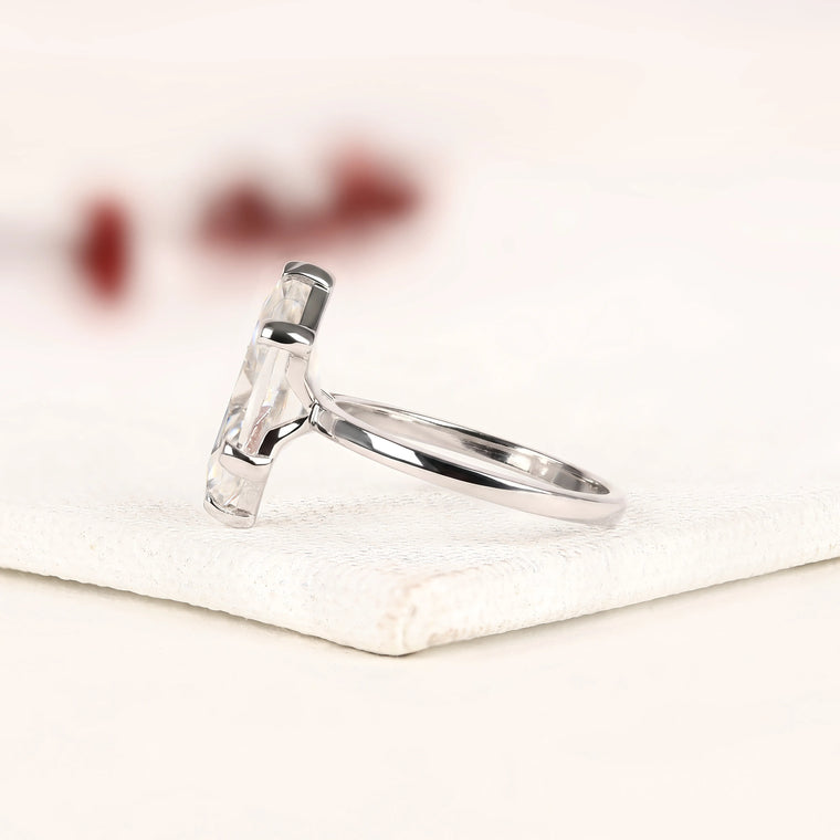 Dutch Marquise Lab Diamond Solitaire Engagement Ring - view 2