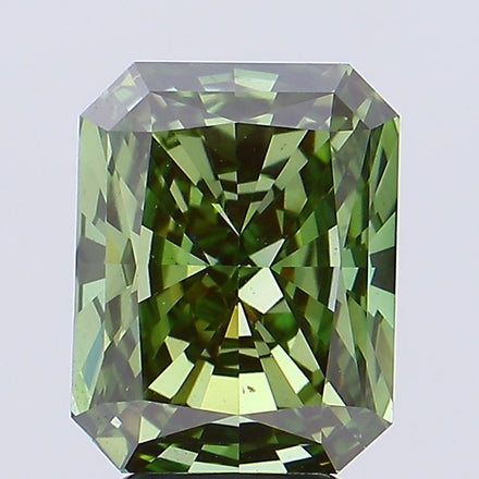 4.23 Ct Emerald Cut Fancy Vivid Green Lab Grown Diamond - VS2 Clarity