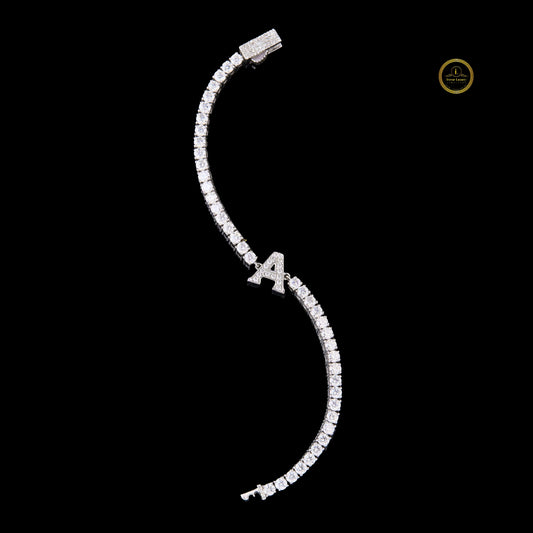 Pave Letter A Tennis Bracelet - view 4