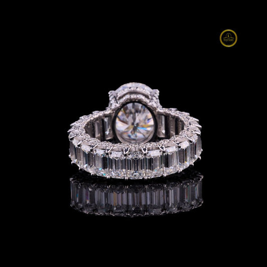 Women Oveal Cut Moissanite With Bugget Full Bling Bling Ring - view 3