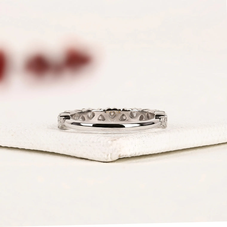 Heart Cut Half Eternity Wedding Band - view 2