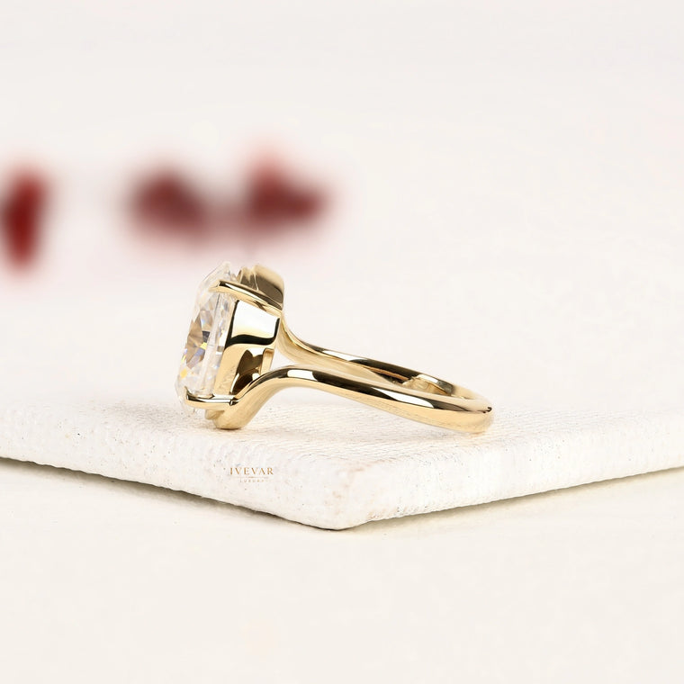 Oval Cut Lab Diamond Bypass Ring With Twisted Band - view 2