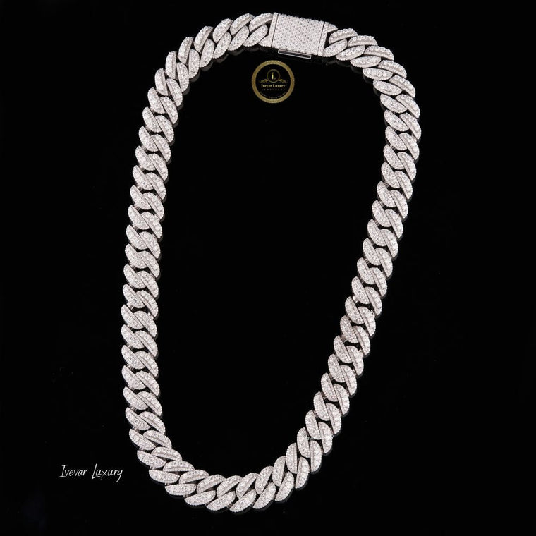 Iced Out Heavy Lab Grown Diamond Choker Necklace with Box Clasp - view 2