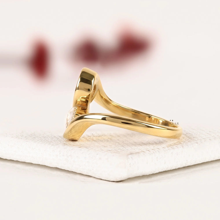Toi et Moi Round with Pear Lab Diamond Engagement Ring - view 2
