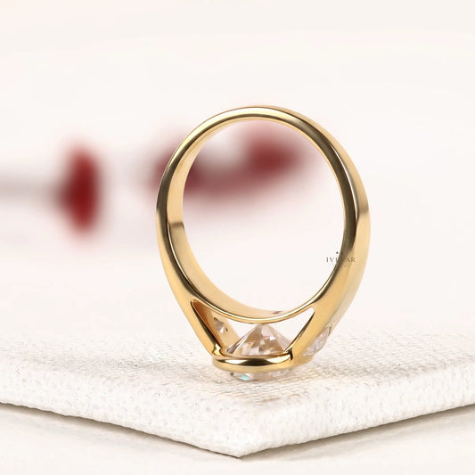 Bezel Set Oval Cut Lab Diamond Engagement Ring - view 2
