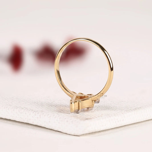 Antique Kite Shape Lab Diamond Engagement Ring - view 2