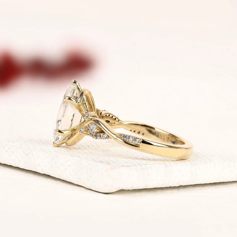 Nature Inspire Oval Cut Moissanite Engagement Ring - view 2