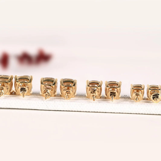 Cushion Cut Solitaire Stud Earring - view 3
