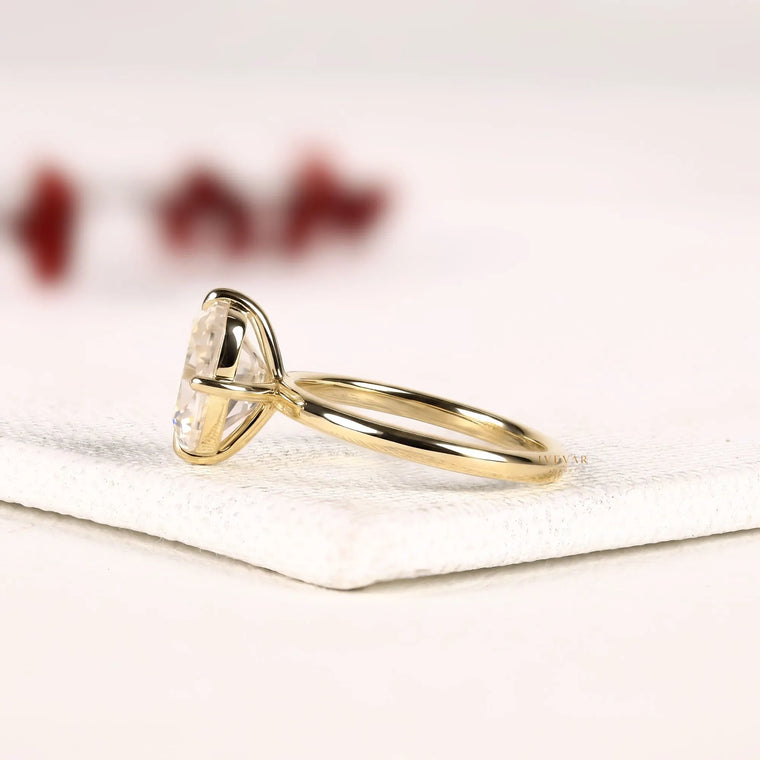 Elongated Cushion Cut Moissanite Solitaire Engagement Ring - view 2