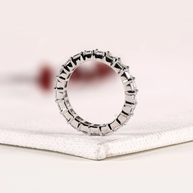 Asscher Cut Moissanite Wedding Band - view 2