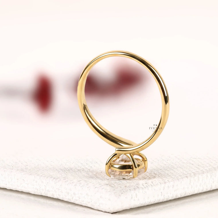 Oval Cut Lab Diamond Bypass Band Engagement Ring - view 2