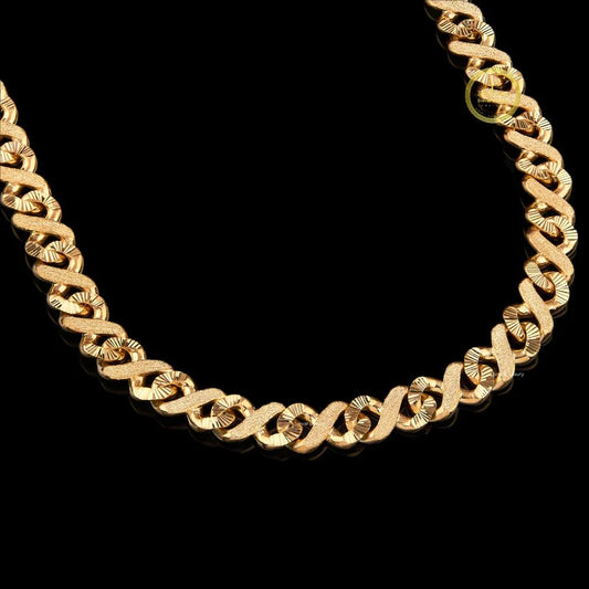 Textured Interlocking Link Chain with Pave Clasp - view 2
