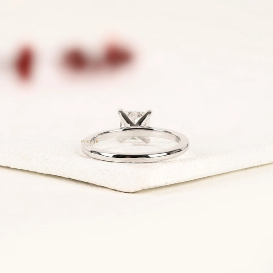 Princess Cut Moissanite Solitaire Engagement Ring - view 2