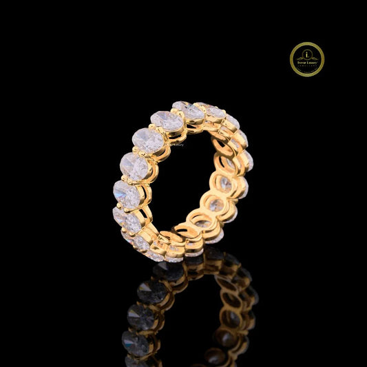 Oval Cut Lab Diamond Full Eternity Wedding Band - view 2
