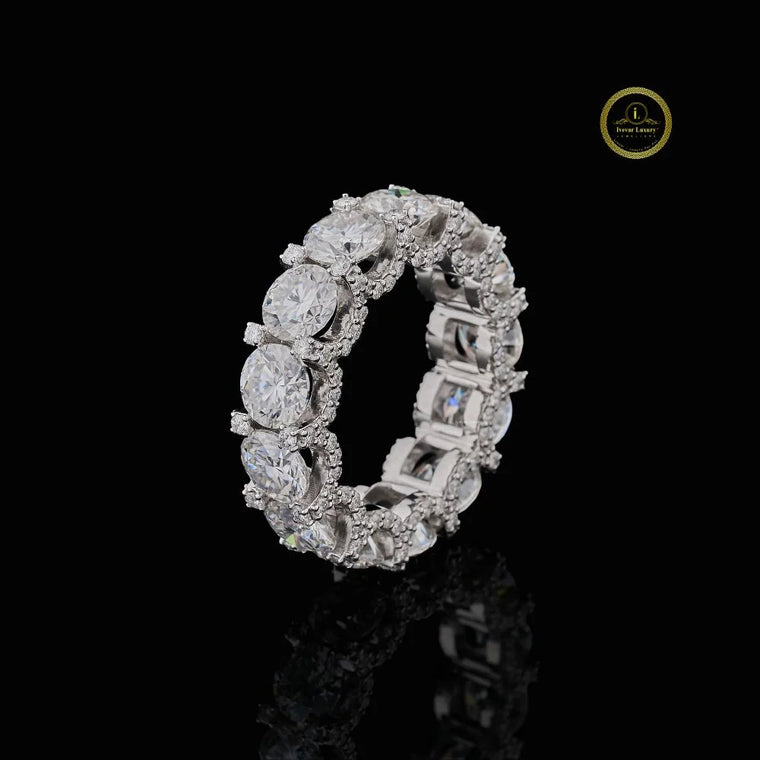Round Cut Lab Diamond Statement Eternity Band - view 2