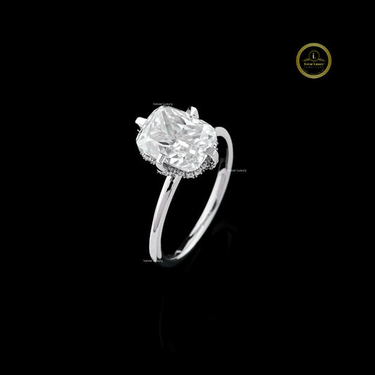 Radiant Cut Moissanite Solitaire Delicate Ring - view 2