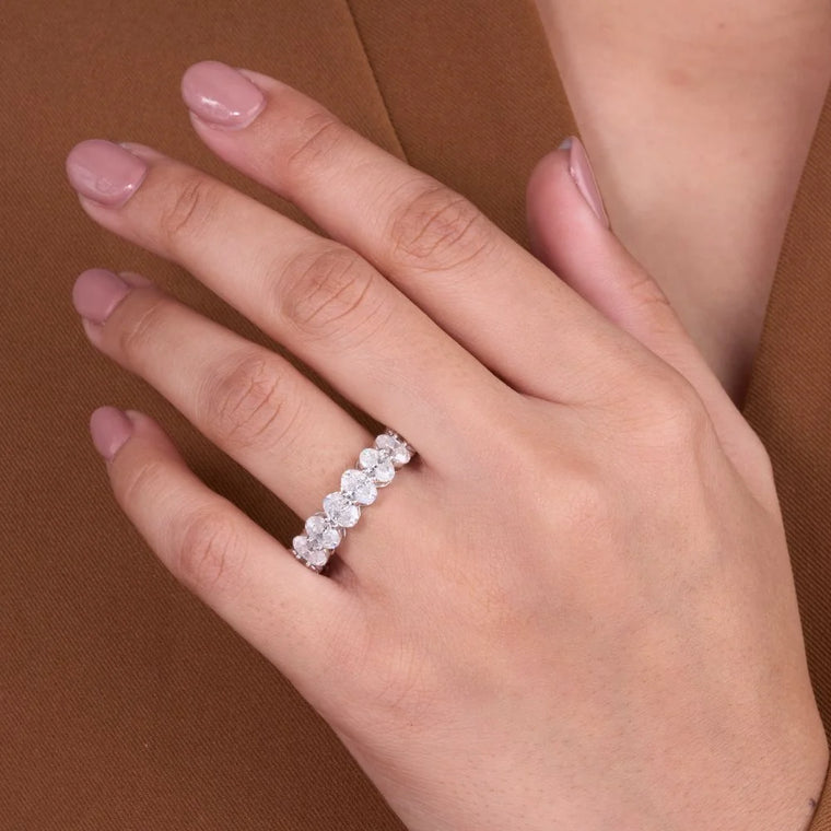 Oval Cut Moissanite Eternity Band - view 2