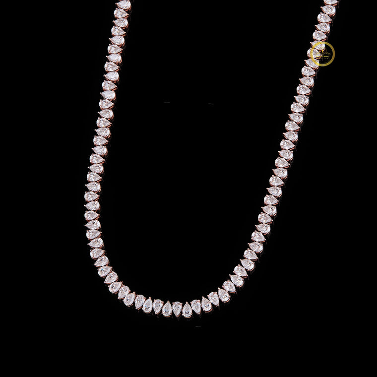 15 TCW Icy Elegance Lab Grown Pear Diamond Tennis Chain - view 2