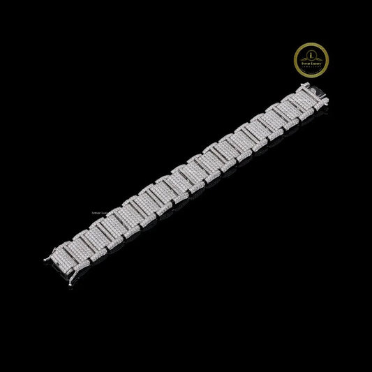 Iced Out Rectangular Cut Lab Grown Diamond Link Bracelet - view 2