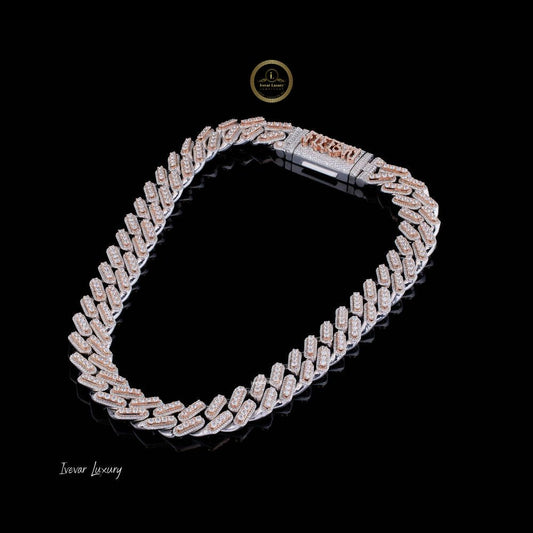 Custom Typography Clasp Capsule Link Chain Covered in Pave Lab Diamonds - view 2