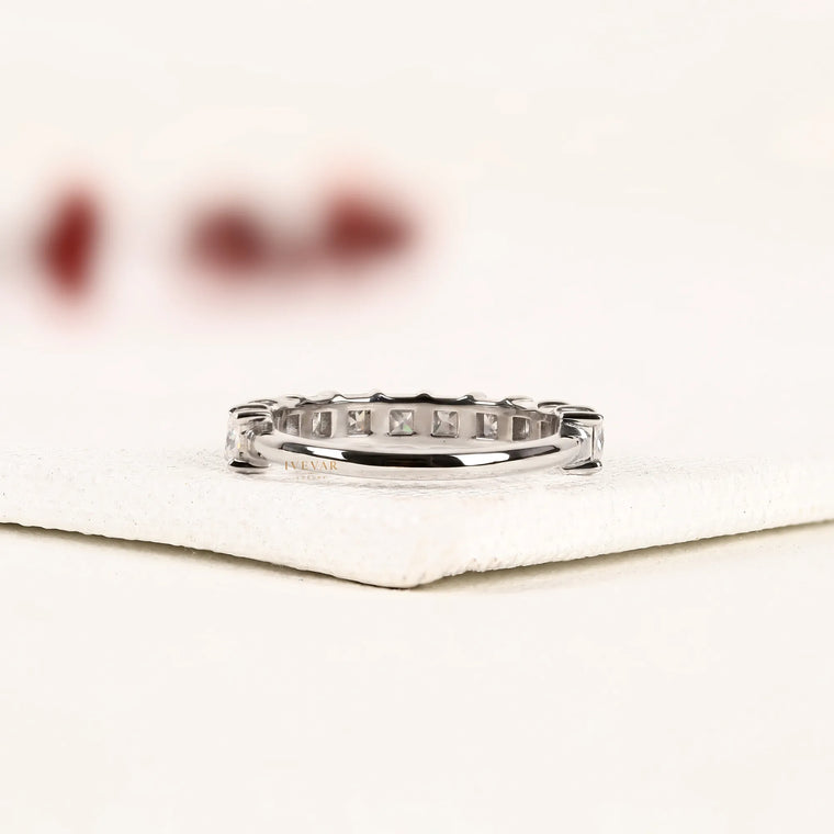 Princess Cut Moissanite Half Eternity Band - view 2