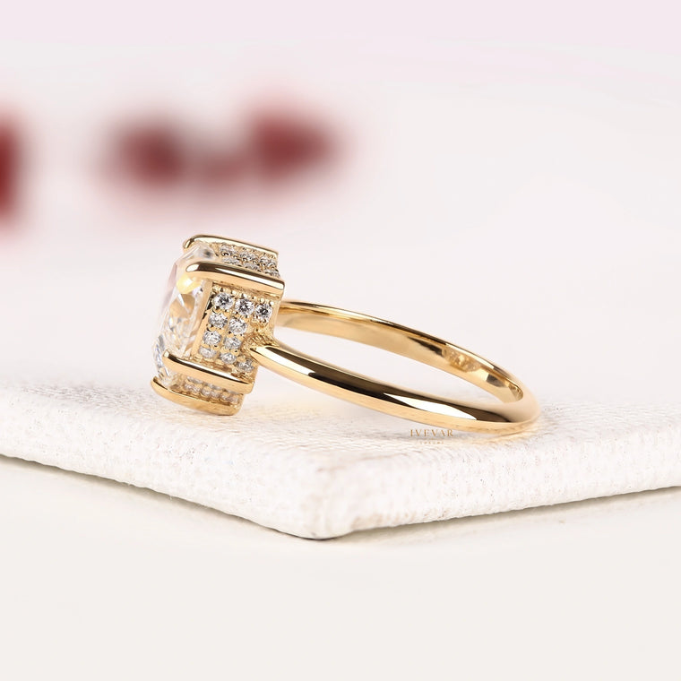 Heart Cut Triple Halo Engagement Ring - view 2