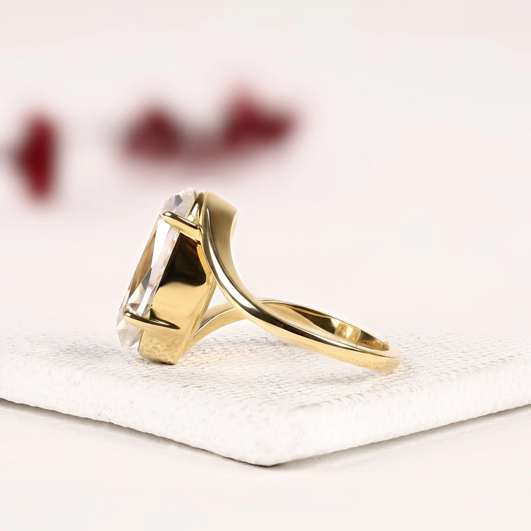 Oval Cut Lab Diamond Bypass Engagement Ring - view 2