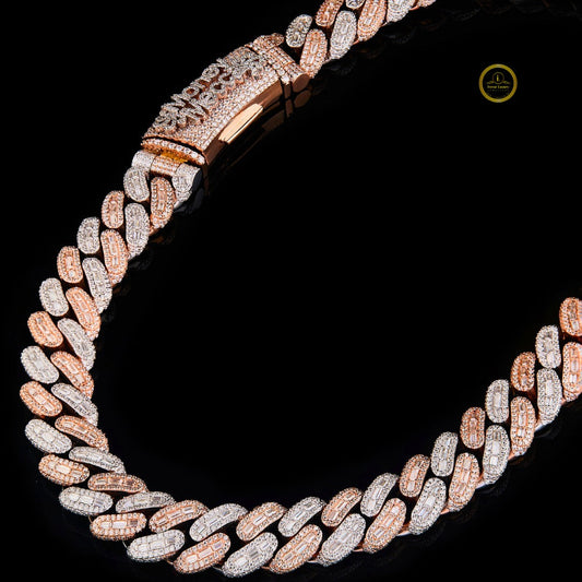 Personalized Nameplate Baguette Lab Grown Diamond Curb Link Chain - view 2