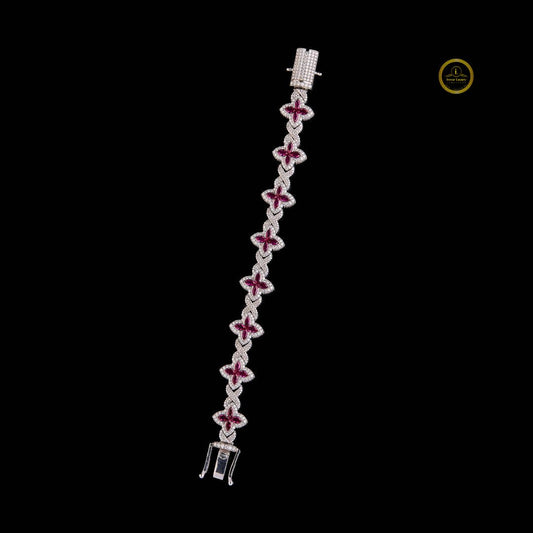 Marquise Floral Cut Lab Grown Diamond Tennis Bracelet - view 2