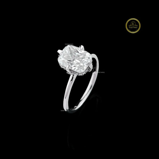 Radiant Cut Lab Diamond Solitaire Delicate Ring - view 2