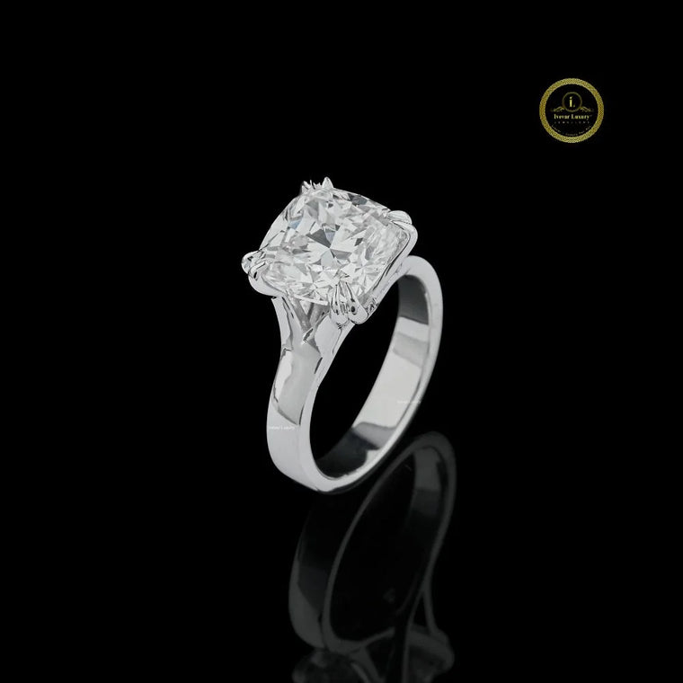 Cushion Cut Four Prong Solitaire Engagement Ring - view 2