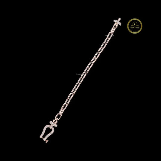 Lab Grown Diamond Nautical Shackle Paperclip Link Bracelet - view 2