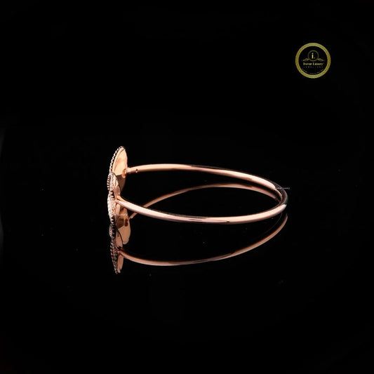 Heart Cut Lab Grown Diamond Open Cuff Bangle Bracelet - view 3