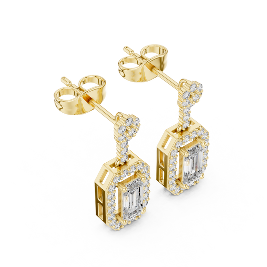 Scalloped Floating Halo Round Stud Earring - view 4