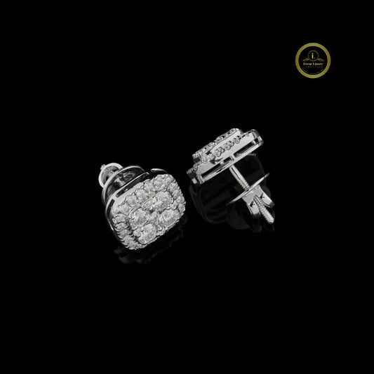 2.00 TCW Round Cut Lab Grown Diamond Cluster Stud Earrings - view 3
