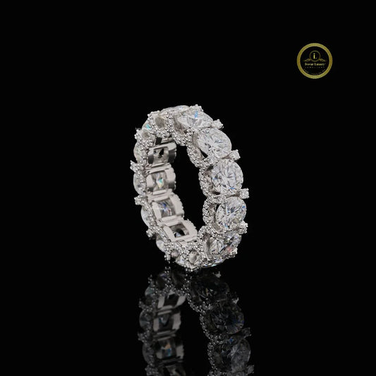 Round Cut Lab Diamond Statement Eternity Band - view 3