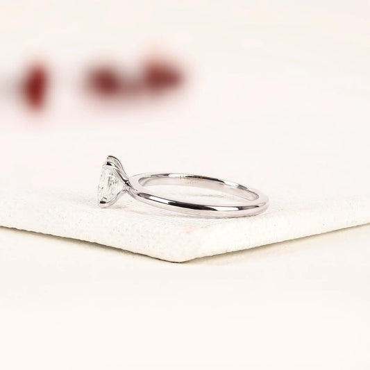 Princess Cut Moissanite Solitaire Engagement Ring - view 3