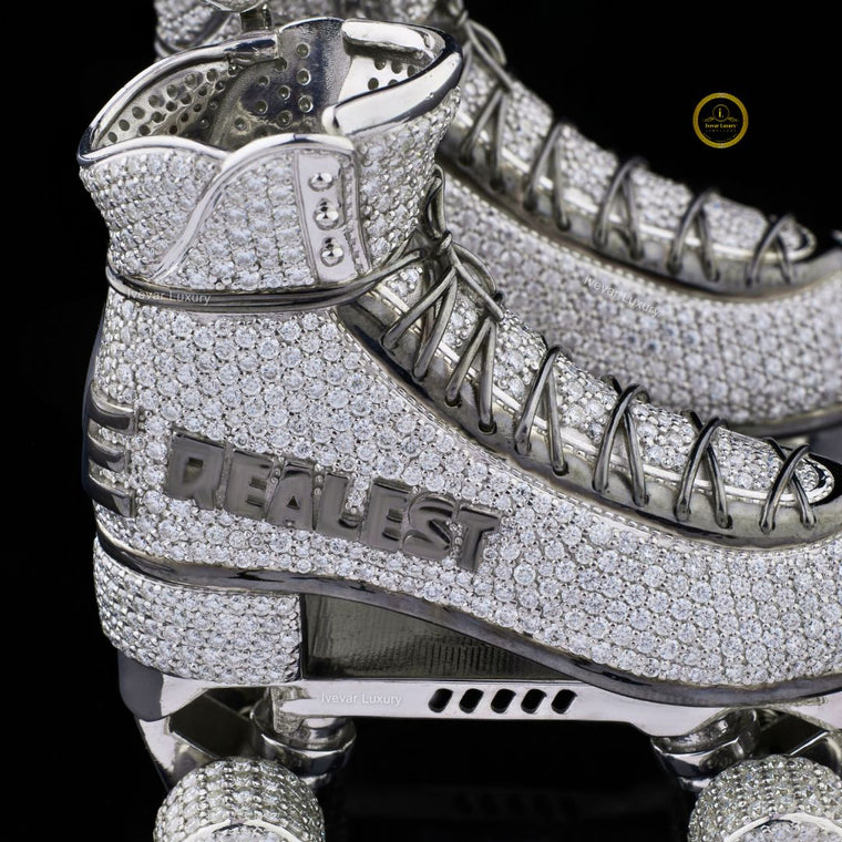 Iced-Out Custom Lab Diamond Roller Skates Hip Hop Pendant Charm - view 2