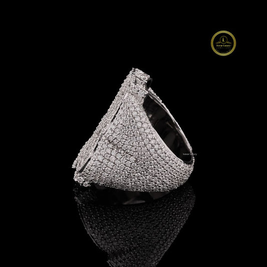 Fully Iced Dollar Sign Lab Grown Diamond Ring - view 3