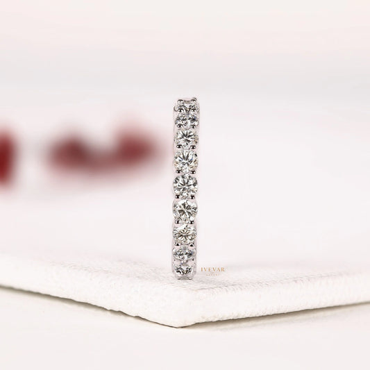 Round Brilliant Full Eternity Wedding Band Ring - view 3